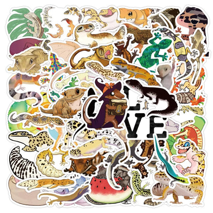 50PCS Cartoon Gecko Personalized Graffiti Waterproof Sticker Suitcase Notebook Refrigerator Skateboard Water Cup