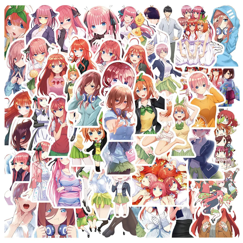50pcs Japanese Anime Quintile Bride Graffiti Sticker DIY Guitar Luggage Star Anime Sticker Waterproof