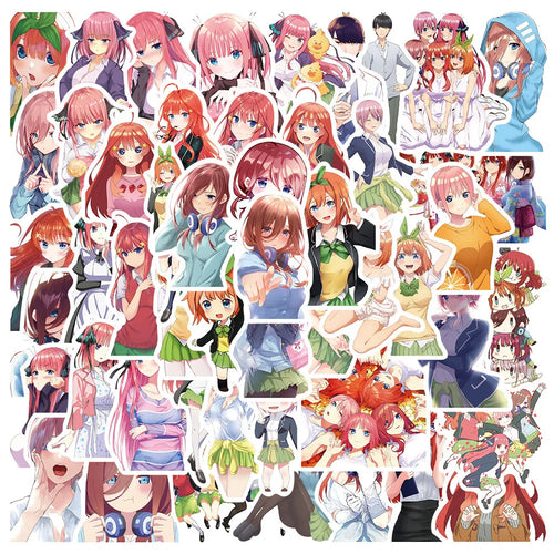 50pcs Japanese Anime Quintile Bride Graffiti Sticker DIY Guitar Luggage Star Anime Sticker Waterproof
