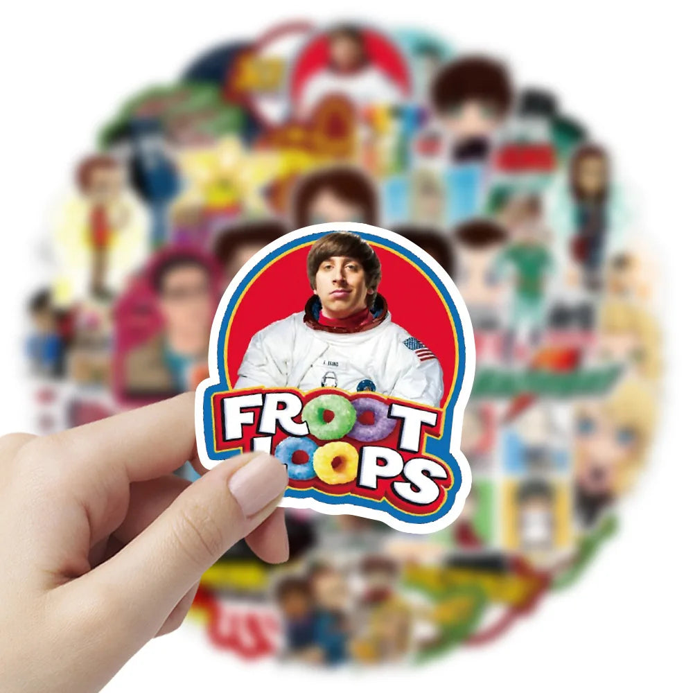 50pcs Cartoon TV Series The Big Bang Theory Stickers Graffiti for Luggage Laptop Notebook Decal Fridge  Sticker