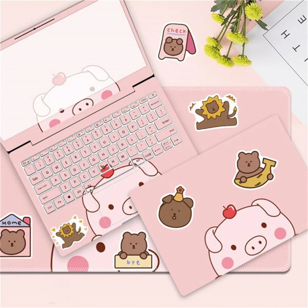 50 pieces of cute cartoon animal bear decorative style graffiti stickers, personalized, fashionable and creative DIY exquisite decorative decal cups, helmets, skateboards and popular sticker toys
