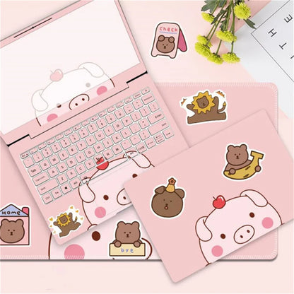 50 pieces of cute cartoon animal bear decorative style graffiti stickers, personalized, fashionable and creative DIY exquisite decorative decal cups, helmets, skateboards and popular sticker toys