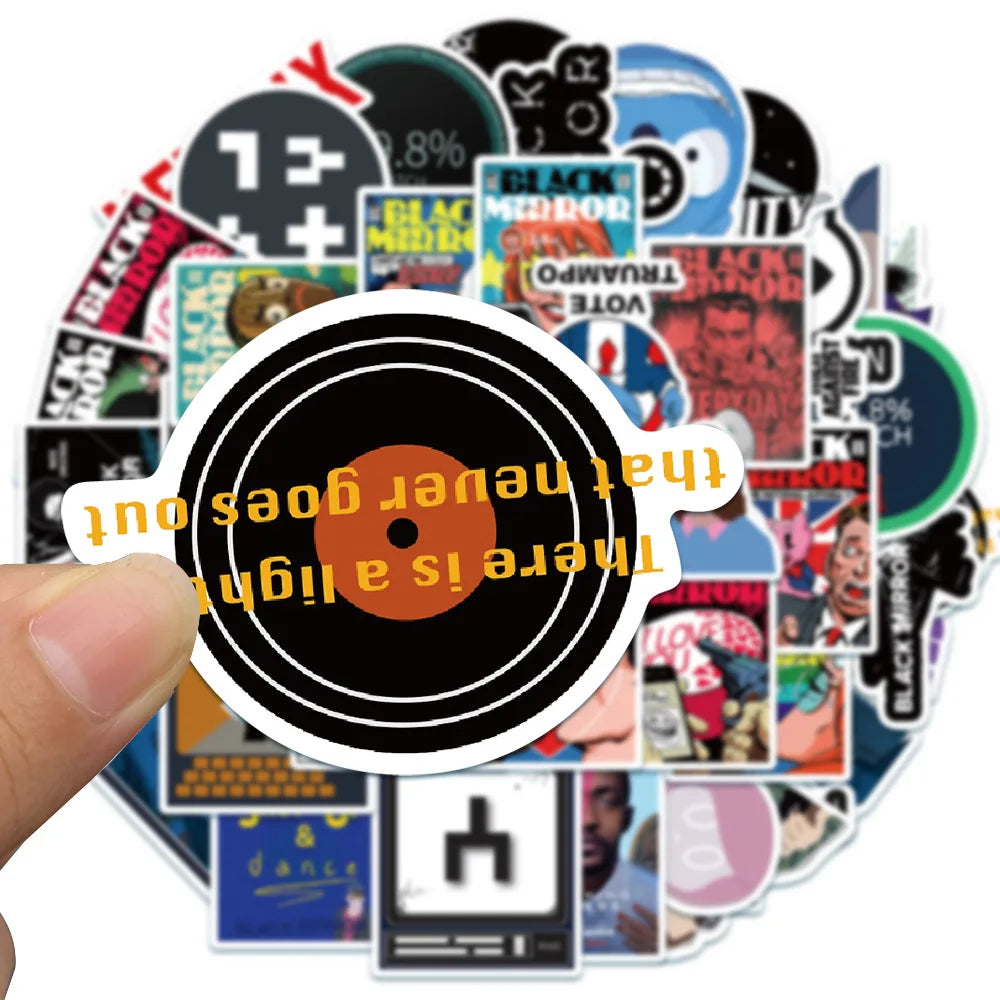 50PCS High Score Movie Character Sticker Notebook Guitar Skateboard Gift Toy American Drama Black Mirror Sticker