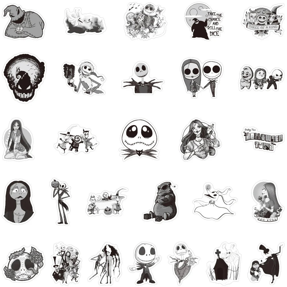 50PCS Cartoon Animation Christmas Fright Night Graffiti Sticker Luggage Scooter Mug Decoration Sticker