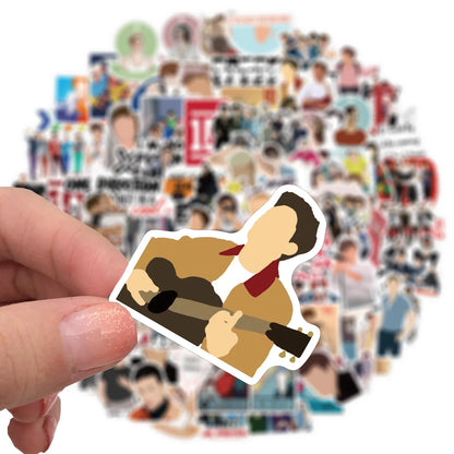 50PCS One Direction Band Suitcase Notebook Mobile Phone Skateboard Refrigerator Helmet Graffiti WaterproofSticker