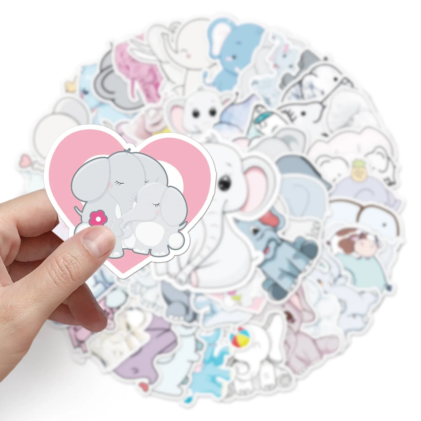 50PCS Elephant Personality Cute Cartoon Animal Graffiti Waterproof Sticker Suitcase Notebook Refrigerator Helmet