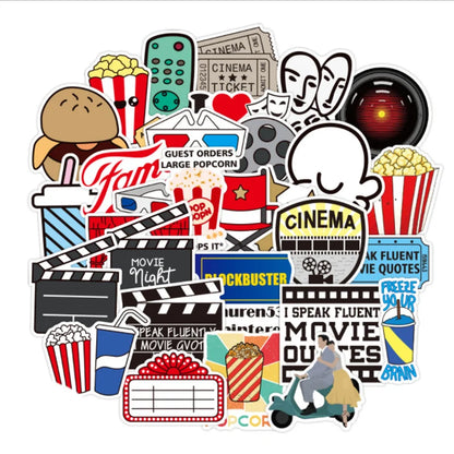 50 pieces of new movie party decoration style graffiti stickers, personalized, fashionable and creative DIY exquisite decorative decal cups, helmets, skateboard popular stickers