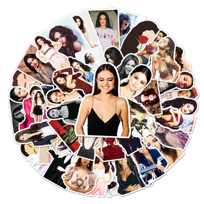 50pcs Popular Beautiful Woman Selena Gomez Graffiti Personality DIY Suitcase Mobile Phone Case Toy Sticker