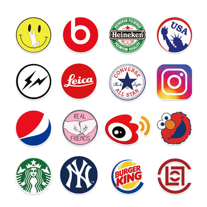 50PCS  Decorative Graffiti Stickers Computer Car Motorcycle Skateboard Stickers Wholesale Waterproof Stickers