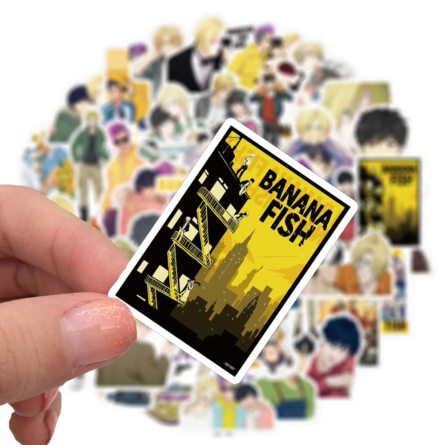 50PCS New Animation Shudder Killer Banana Fish Graffiti Waterproof Sticker Suitcase Notebook Mobile Phone Skate board