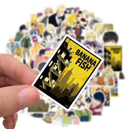 50PCS New Animation Shudder Killer Banana Fish Graffiti Waterproof Sticker Suitcase Notebook Mobile Phone Skate board