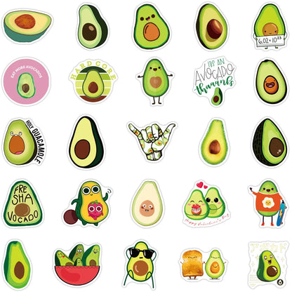 50PCS Fruit Cartoon Avocado Graffiti Laptop Guitar Motorcycle Luggage Skateboard Bike Waterproof Sticker