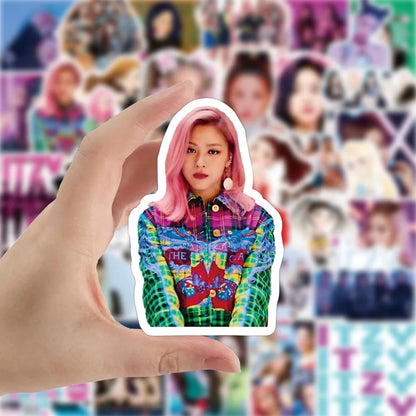 50pcs Popular Korean Women's Group Singer Graffiti Sticker Waterproof Trolley Case Guitar Waterproof Toy Sticker