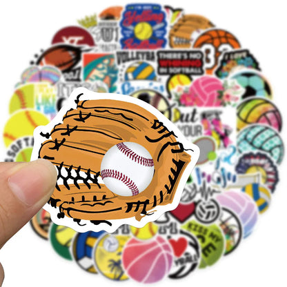 50PCS Cartoon Ball Games Collection Graffiti Waterproof Sticker Trunk Guitar Refrigerator Car  WaterCup