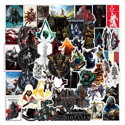 50PCS New Assassin Creed Personalized Decoration Graffiti Waterproof Sticker Notebook Skateboard Helmet Water Cup