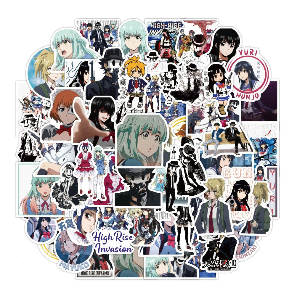 50pcs Japanese Animation Sky Invasion Graffiti Sticker Guitar Car Trunk Notebook Water Cup