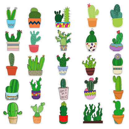 50pcs Popular Animation Cactus Graffiti Decoration Luggage Compartment Waterproof Sticker