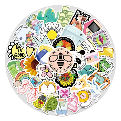 50PCS non-repetitive VSCO style graffiti stickers, personalized luggage, car thermos flasks, phone cases, laptop decorative stickers, toys
