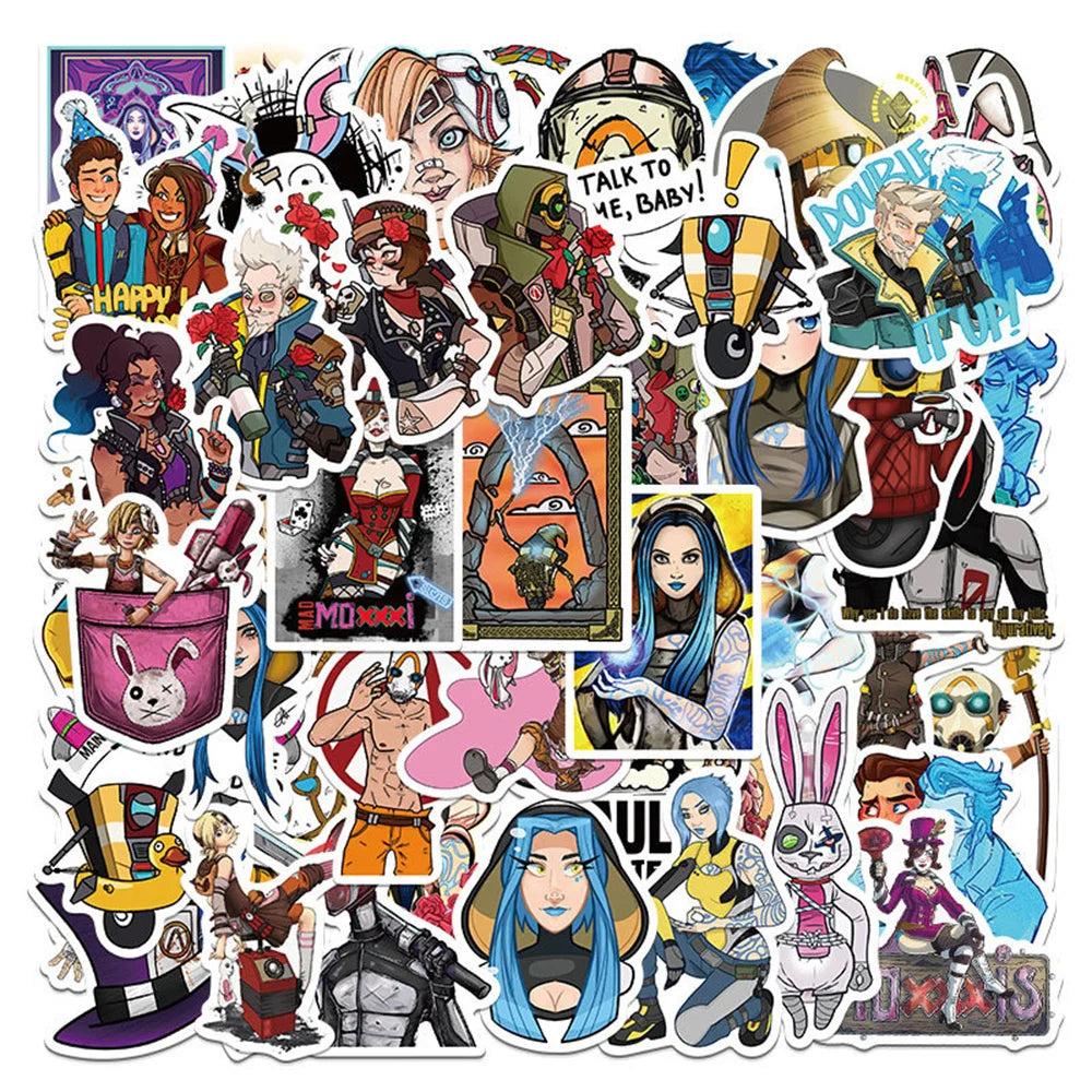 50PCS Game Borderlands Borderlands Sticker Laptop Guitar Skateboard Waterproof Sticker