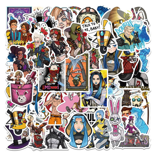 50PCS Game Borderlands Borderlands Sticker Laptop Guitar Skateboard Waterproof Sticker