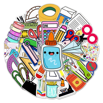 50PCS Ins Wind Stationery Set Personalized Diy Creative Sticker Luggage Scooter Car Sticker Body Sticker