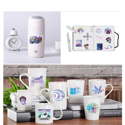 50PCS Purple Art Style Graffiti Laptop Guitar Motorcycle Luggage Skateboard Bike Waterproof Sticker