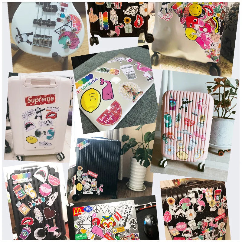 50 pieces of Nieman Black Stone graffiti stickers, personalized movable trolley box, laptop, car, phone case DIY decorative sticker toys