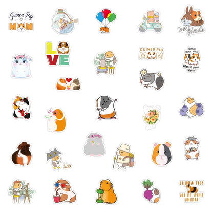 50PCS New Style Guinea Pig Graffiti Sticker Waterproof Luggage Laptop Scooter Refrigerator Water Cup Sticker