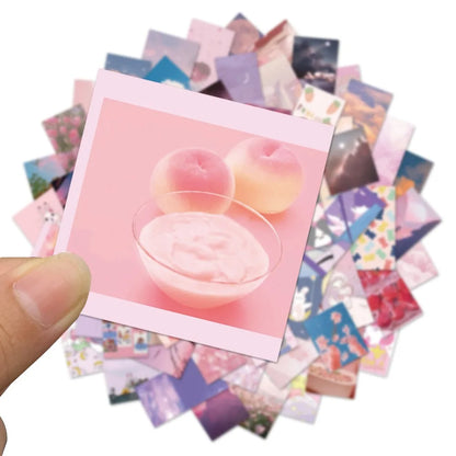62PCS Ins Cute Pink Girl Heart Personality Decoration Graffiti Waterproof Sticker Notebook RefrigeratorSkateboard