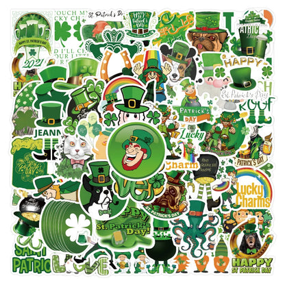 100PCS Irish Festival Waterproof Graffiti Sticker Computer Luggage Phone Case Water Cup Guitar Helmet Refrigerator