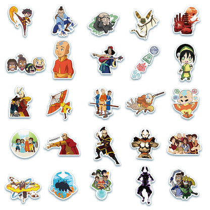 50PCS Avatar: The Last Airbender Character Doodle Stickers Perfect for laptops, helmets, skateboards, water bottles, pencil cases, and desktop decorations