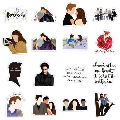 50PCS Twilight American TV series character graffiti laptop skateboard guitar waterproof sticker decoration