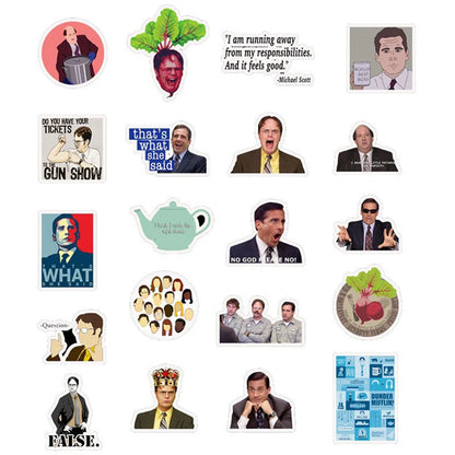 50PCS American Drama The Office Graffiti Waterproof Sticker Suitcase Notebook Refrigerator Stationery Box Helmet