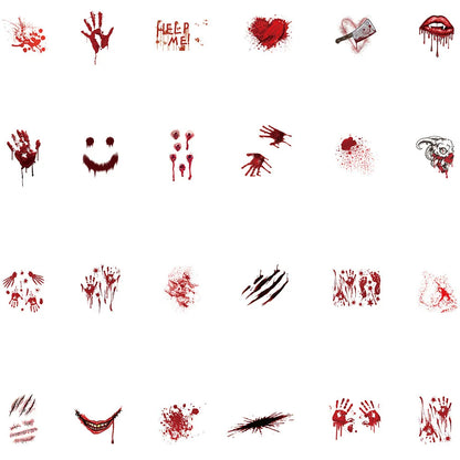 48PCS Red Blood Terror Personality Decoration Graffiti Waterproof Sticker Notebook Water Cup Refrigerator Helmet