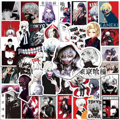 50PCS Anime Tokyo Ghoul Graffiti Decoration Cool Guitar Skateboard Luggage Notebook Waterproof Helmet Toy Sticker