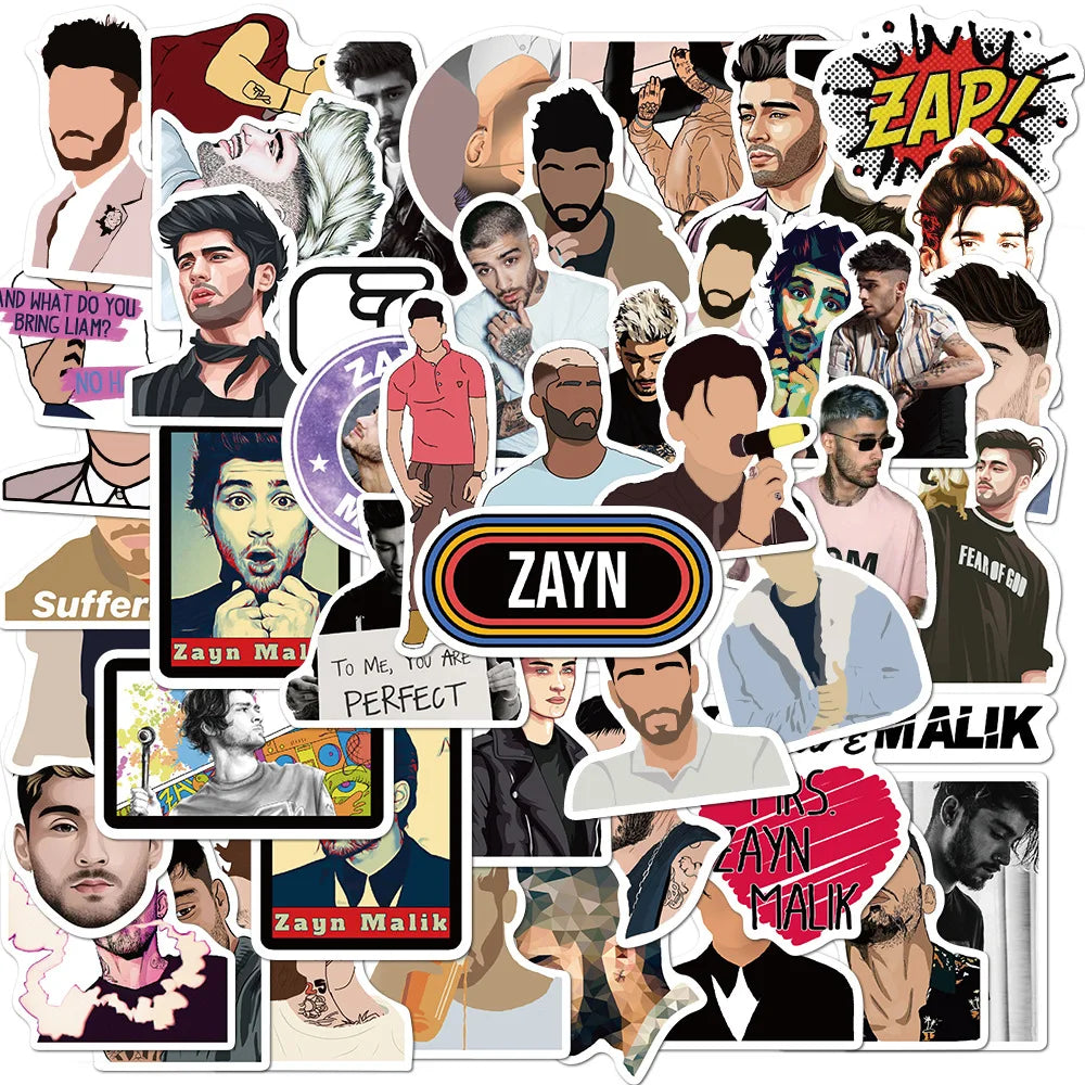 50PCS British Singer Zen Malik Zayn Malik Graffiti Waterproof Sticker Suitcase Notebook Skateboard WaterCupHelmet