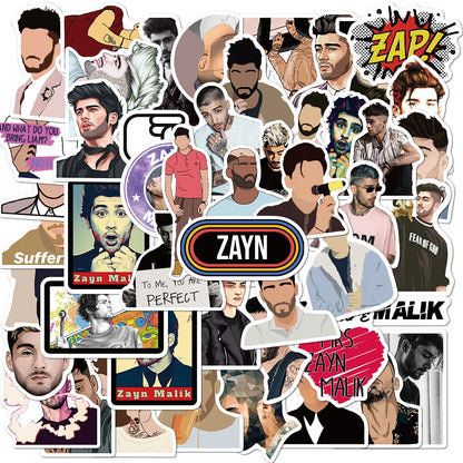 50PCS British Singer Zen Malik Zayn Malik Graffiti Waterproof Sticker Suitcase Notebook Skateboard WaterCupHelmet