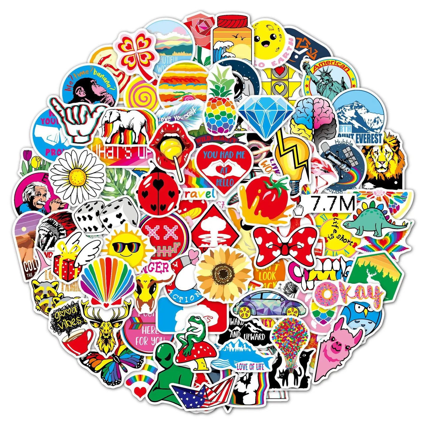 100PCS Cartoon Personality Fun Skateboard Tide Brand Trolley Case Bike Scooter Water Cup Waterproof Sticker