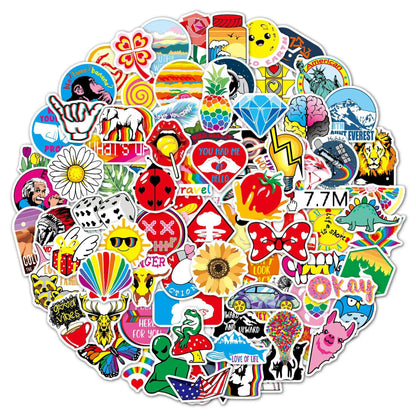 100PCS Cartoon Personality Fun Skateboard Tide Brand Trolley Case Bike Scooter Water Cup Waterproof Sticker