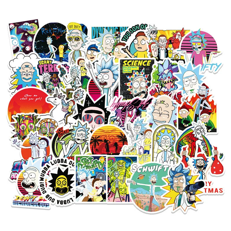 51pcs Cartoon Animation Rick and Morti Personalized DIY Decoration  Toy Waterproof Sticker