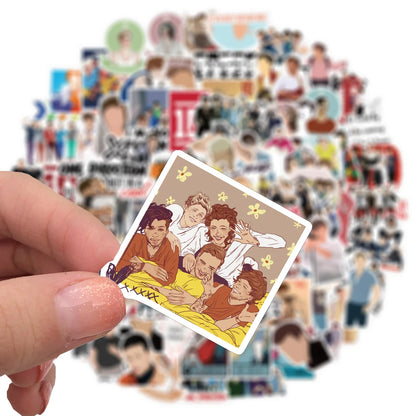 50PCS One Direction Band Suitcase Notebook Mobile Phone Skateboard Refrigerator Helmet Graffiti WaterproofSticker
