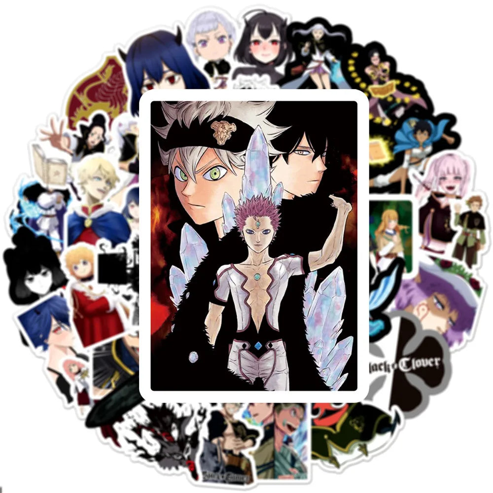 50PCS Anime Black Clover Graffiti Laptop Guitar Motorcycle Luggage Skateboard Bike Waterproof Sticker