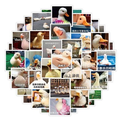 60PCS Cartoon Cute Animal Duck Sticker Personality Motorcycle Luggage Notebook Book Refrigerator Sticker