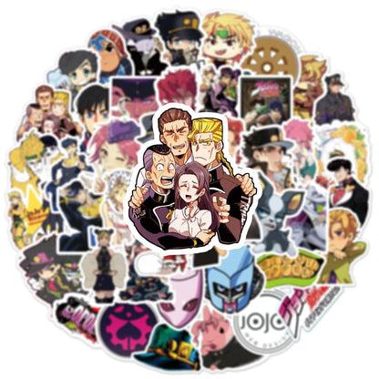 50PCS Cartoon JOJO's Bizarre Adventure Anime Graffiti Sticker Notebook Guitar Bike Skateboard Waterproof Sticker