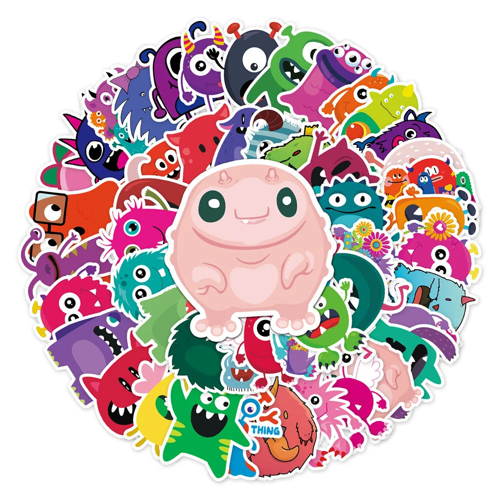 50PCS Little Monster Creative Cartoon Sticker Scooter Laptop Car Motorcycle Decorative Waterproof Sticker
