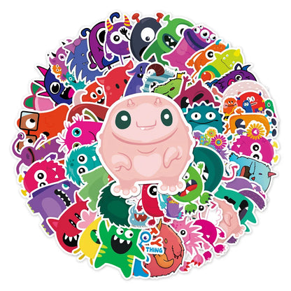 50PCS Little Monster Creative Cartoon Sticker Scooter Laptop Car Motorcycle Decorative Waterproof Sticker
