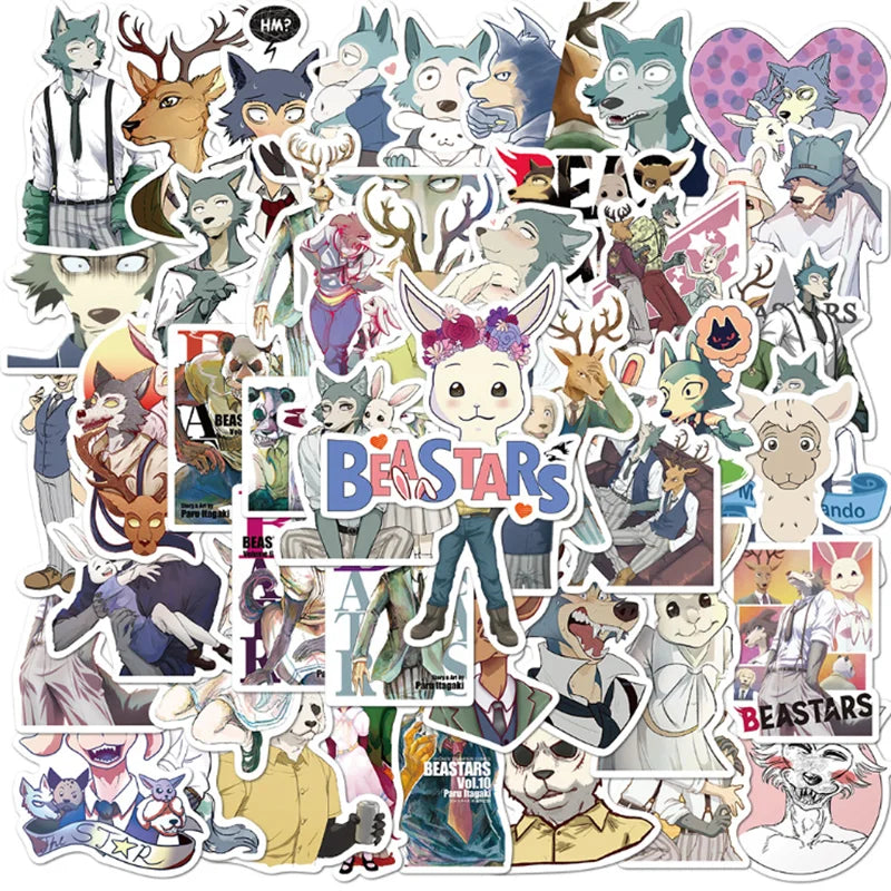 50PCS  Animal Rhapsody Character Graffiti Mobile Phone Case Skateboard Luggage Waterproof Sticker Toy Decoration