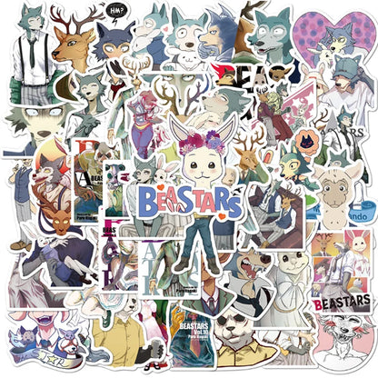50PCS  Animal Rhapsody Character Graffiti Mobile Phone Case Skateboard Luggage Waterproof Sticker Toy Decoration