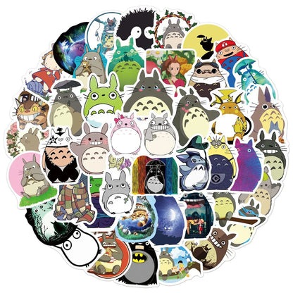 50PCS Hayao Miyazaki Chinchilla Animation Personalized Graffiti Sticker Waterproof Luggage Compartment Skateboard