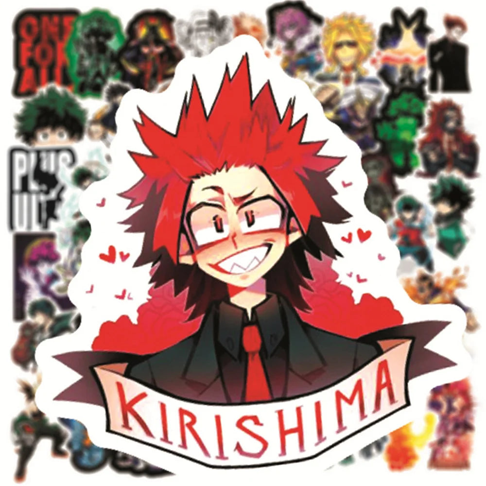 50PCS Trendy Cartoon Anime My Hero Academy Graffiti Decoration Suitcase Guitar Waterproof Sticker